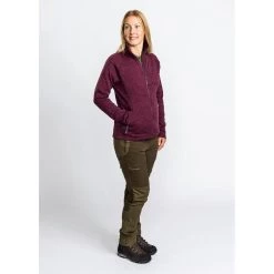 Pinewood Gabriella Gebreid Fleece Vest Dames Plum Melange (586) -Sport Verkoop 01711a470febb9e73b561c3d1427d0693586ad12
