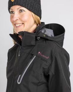 Pinewood Wilda Stretch Shell (softshell) Dames Jas Zwart (400) -Sport Verkoop 5d7ed04a81120e249c5de34889ae2014cf576000