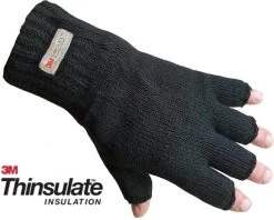 Thinsulate Handschoenen Gebreid Insulation 40 Gram Zonder Vingertoppen Zwart