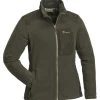 Pinewood Wildmark Membraan Fleece Jas/Vest Dames Suede Bruin (242) (waterdicht)
